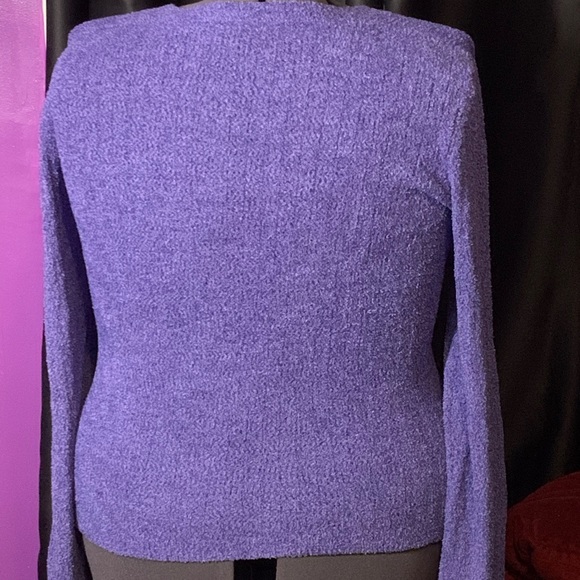 Croft & Barrow XL Super Soft Fuzzy Purple Sweater - Picture 2 of 6